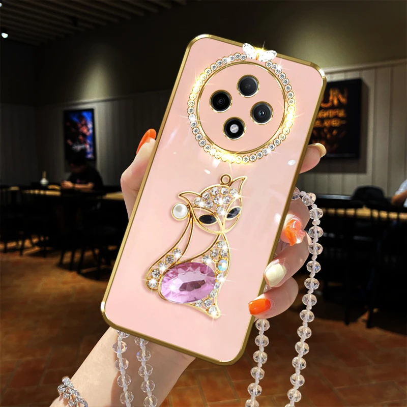 OPPO A3PRO手机壳PJY110宝石狐狸镶钻防摔女款包边新品时尚网红