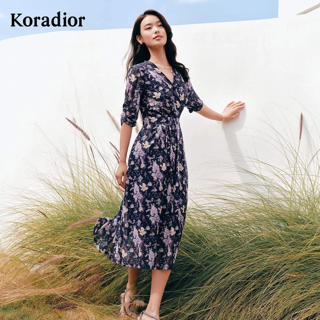 【瑰丽小蛮腰】碎花X版型夏季显瘦法式气质女连衣裙KF10533