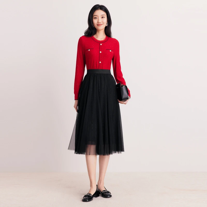 珂莱蒂尔【新年系列】氛围感新款百搭气质新中式针织衫KZ02968