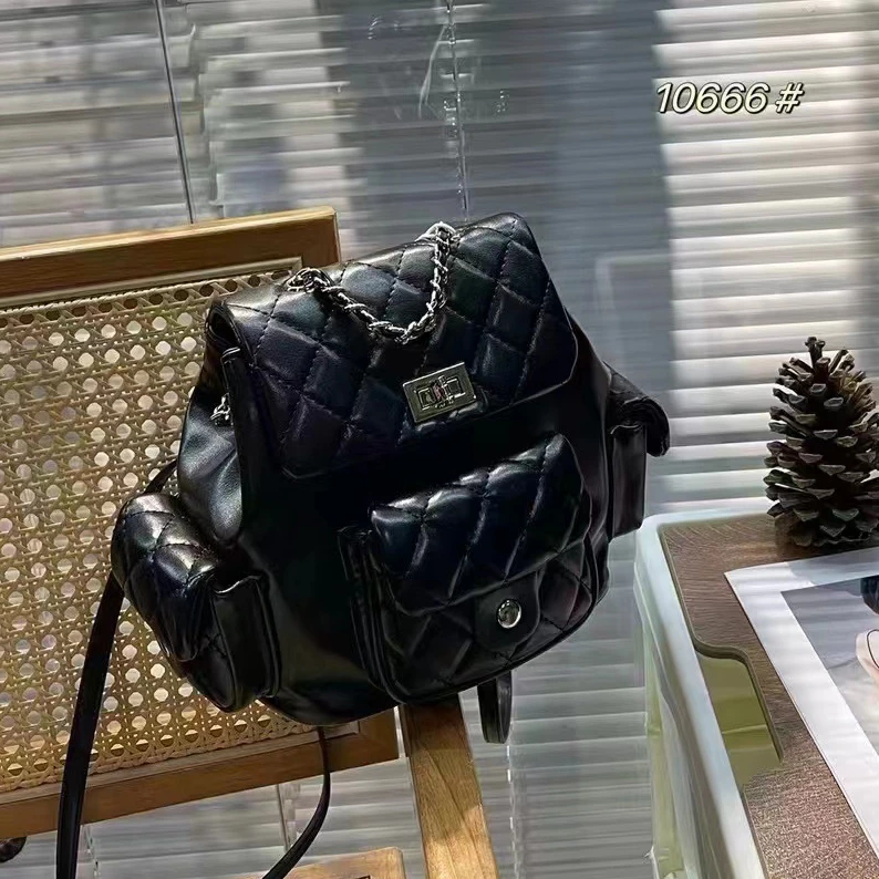 【桃子专属】时尚休闲百搭女士大容量潮流双肩包2097-2