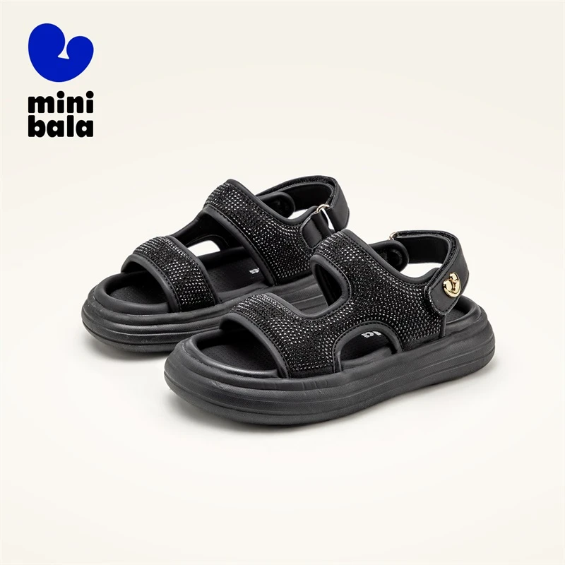 迷你巴拉巴拉2025夏季新款女童露趾凉鞋软底轻便沙滩凉鞋尤莱特