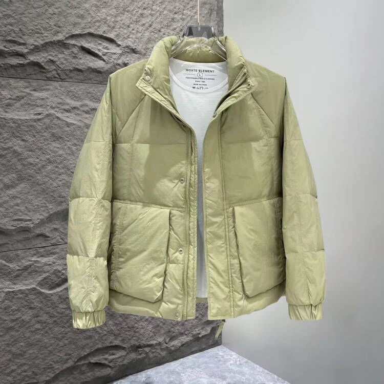 2024爆款男士羽绒服冬季潮牌简约休闲帅气加厚保暖立领高级感外套