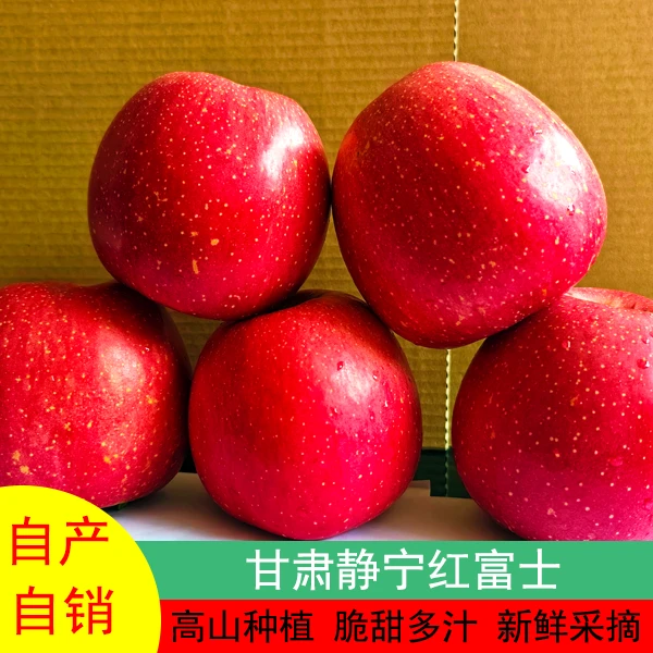 2024年正宗甘肃静宁高山红富士苹果脆甜多汁现摘现发坏果包赔
