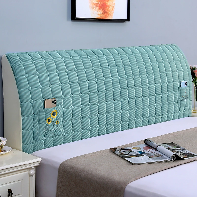 加厚防尘床头罩四季通用绒面软包靠背保护套