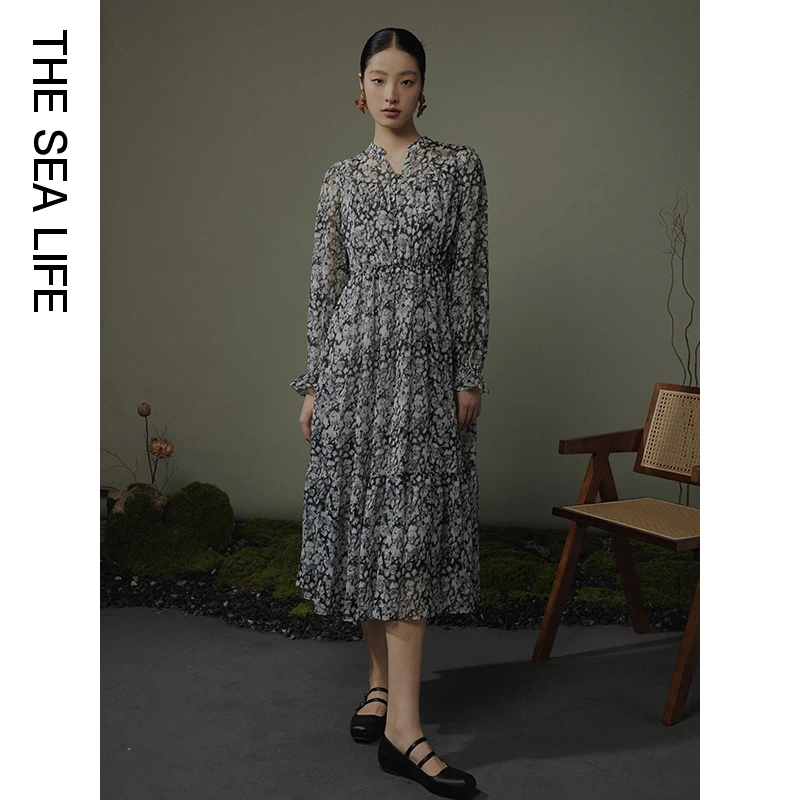 THESEALIFE欧海一生夏季新款法式收腰连衣裙套装内搭吊带QE2510