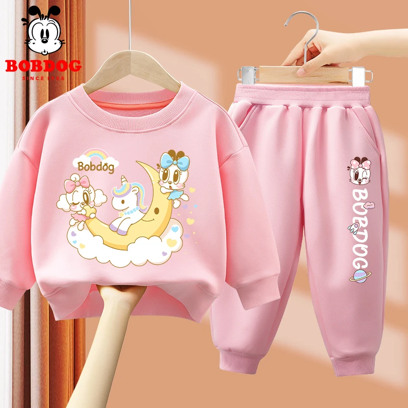 巴布豆女童秋装春秋套装秋季2025新款小女孩洋气衣服洋气时髦童装