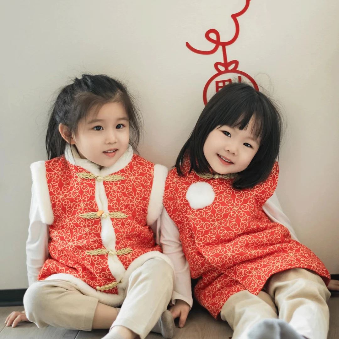 实体店 儿童唐装马甲 过年服 中国风 A 类