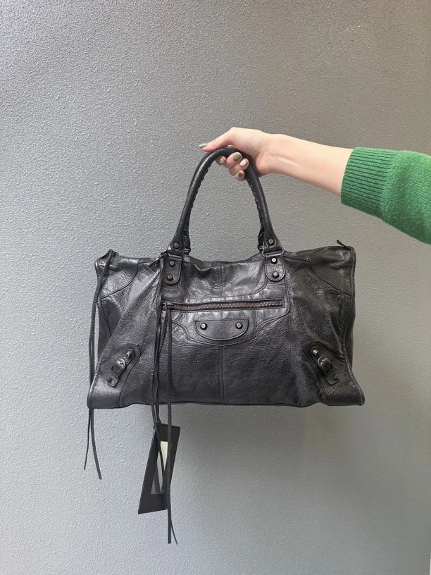 95新 Balenciaga/巴黎世家 青木中古黑色流苏机车(超大号 底长45)