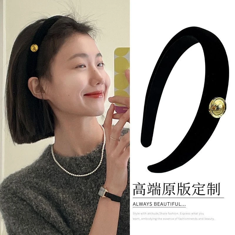 法式复古金标发箍秋季外出百搭ins风发卡发捆头箍发饰2023年新款