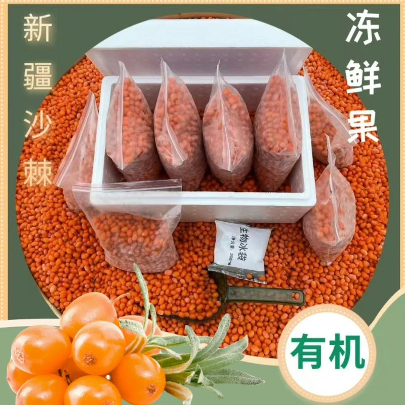 顺丰冷链运输  新疆有机  沙棘冻鲜果  4斤/箱  深秋红大果