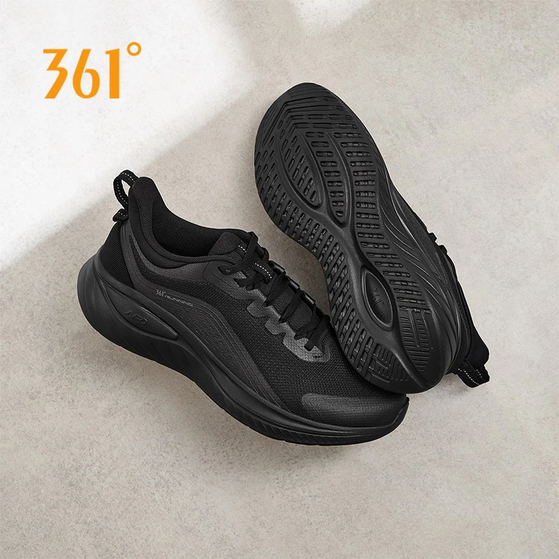 361° 柔步3.0 男鞋秋季新款透气轻便跑鞋黑色跑步鞋子运动鞋男款