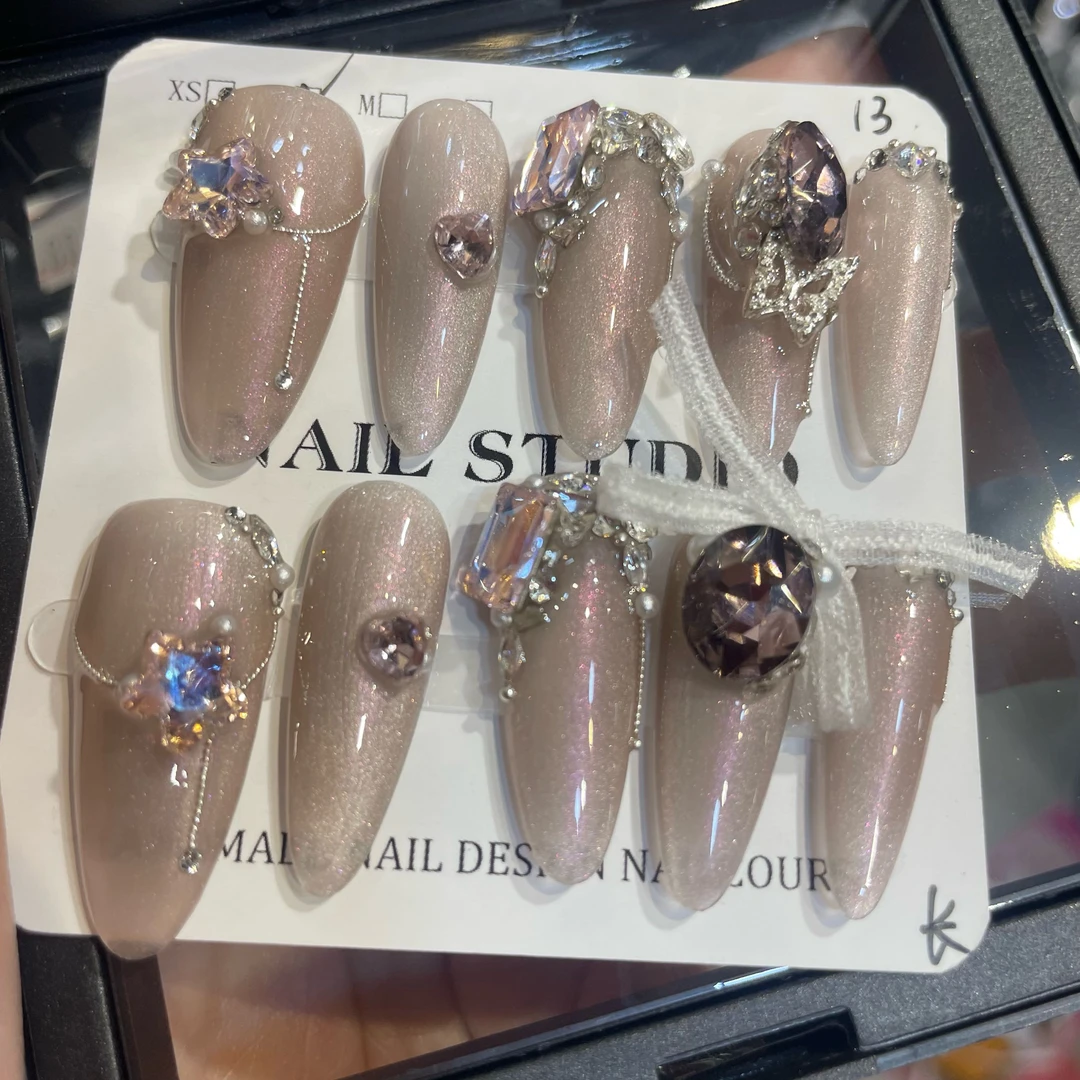 【高定】闪烁光华纯手工美甲穿戴甲（送收纳盒+5件套工具包）