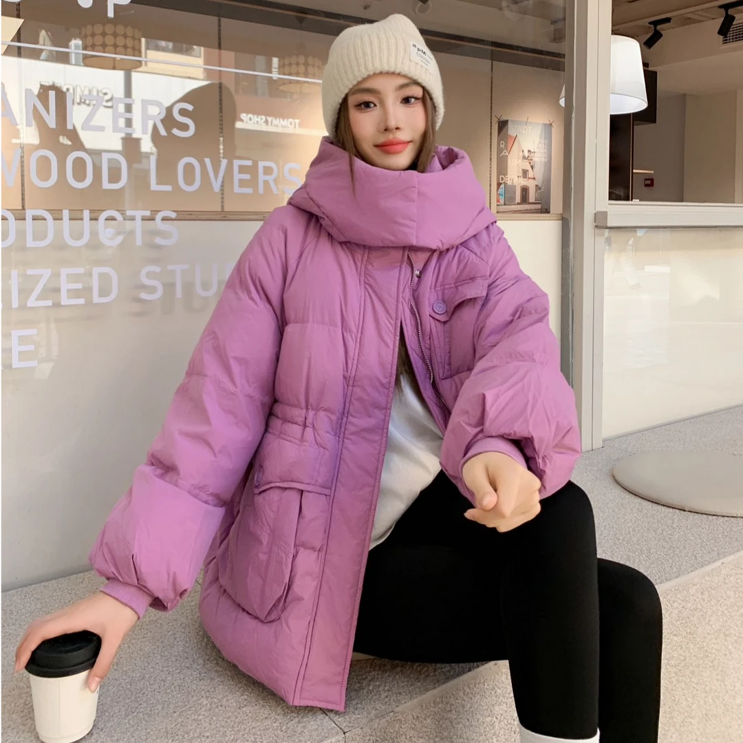 9701--2024洋气潮牌街头秋冬时尚保暖白鸭绒短款羽绒服