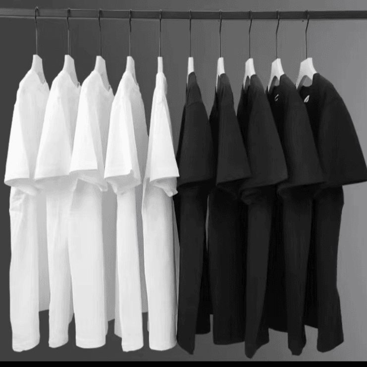 男女通款棉短袖落肩小标后背大标