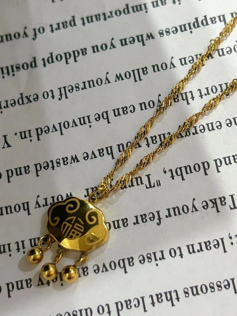 钛钢项链 【Kiss娜】钛钢1355气质绞丝链平安锁项链