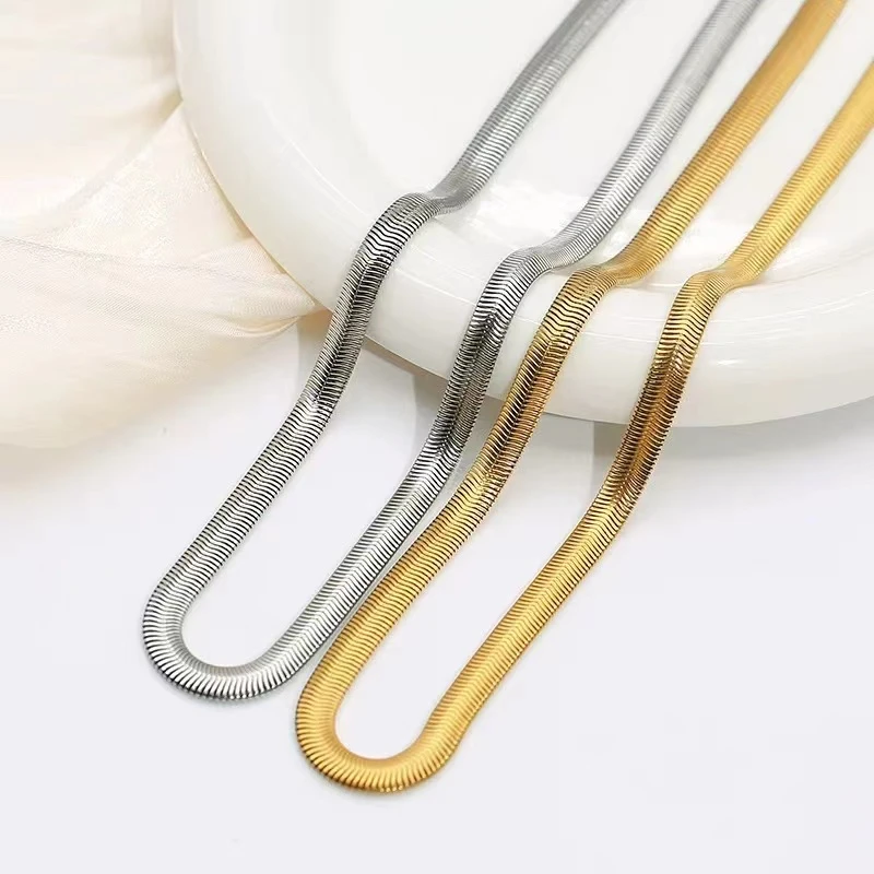 钛钢项链 【Kiss娜】钛钢1539简约加粗蛇骨素链