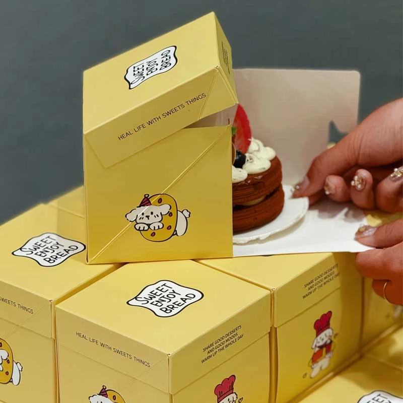 网红烘焙店2寸3寸蛋糕盒切块打包盒慕斯千层迷你甜品包装盒子定做