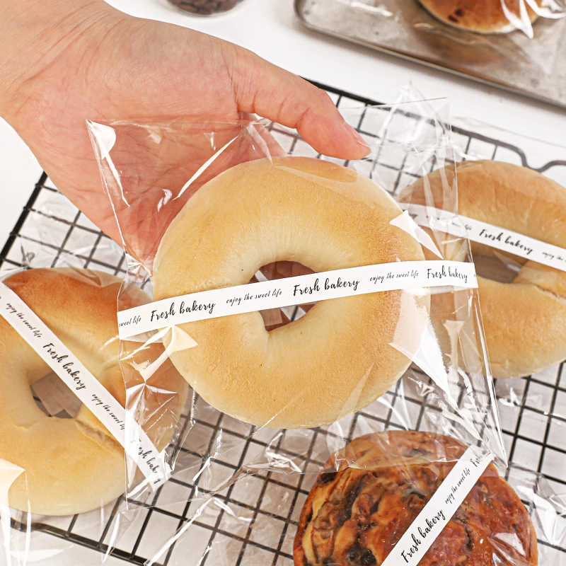 贝果面包包装袋烘焙长条碱水透明自粘袋子饼干单独吐司自封打包袋