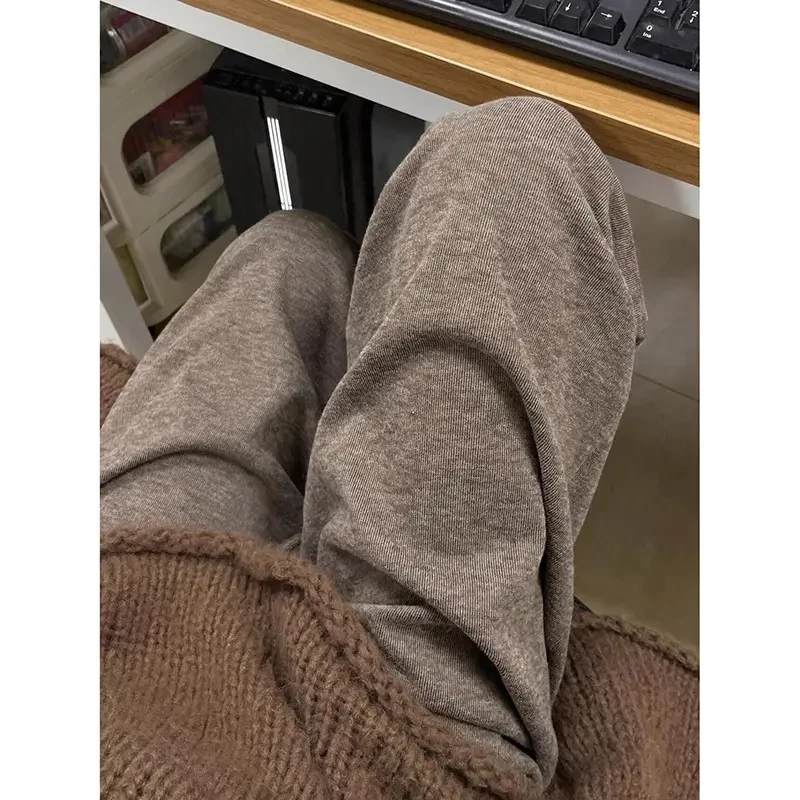 美拉德复古糯米卫裤男秋季cleanfit高级感裤子慵懒风垂感直筒长裤