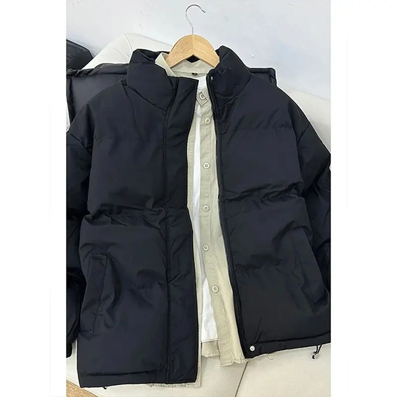 美拉德棕色棉服外套男款冬季保暖加厚立领美式cleanfit面包服棉袄