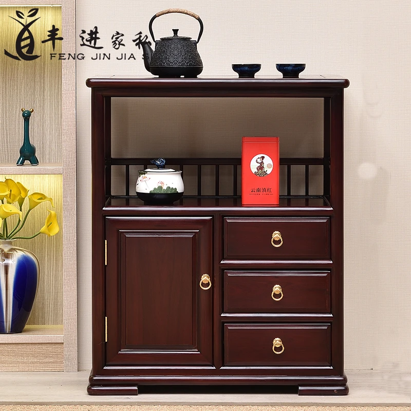 酸枝木茶水柜茶几茶水架高端实木客厅置物架红酒柜餐边柜中式地柜