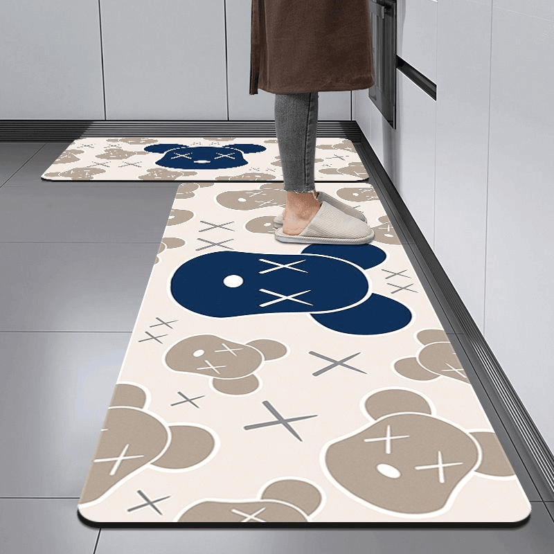 【入户门地垫】硅藻泥厨房吸水吸油防滑耐脏客厅地毯家用裁剪免洗