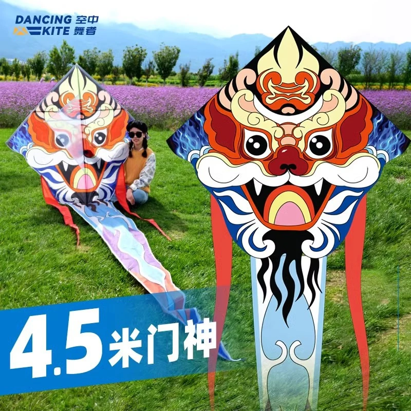 2025年新款潍坊网红门神大型风筝儿童微风易飞手持线轮盘成人专用