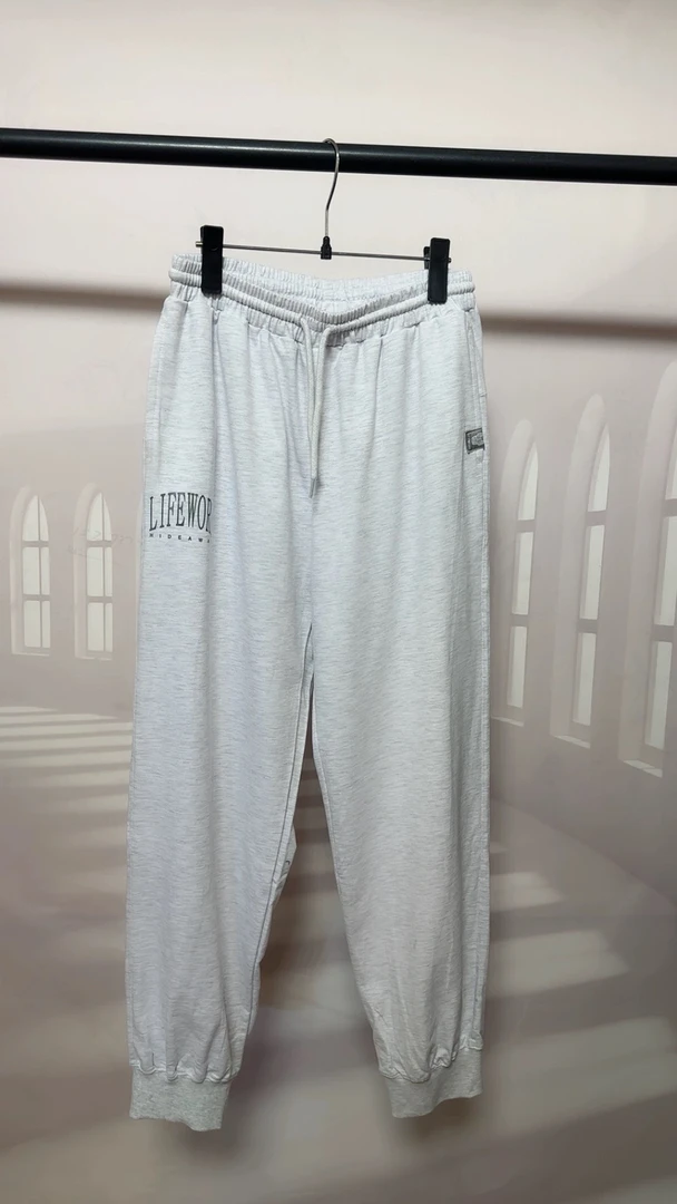 秋款休闲纯棉薄毛圈运动裤休闲裤长裤小脚裤灰色黑色卡其色