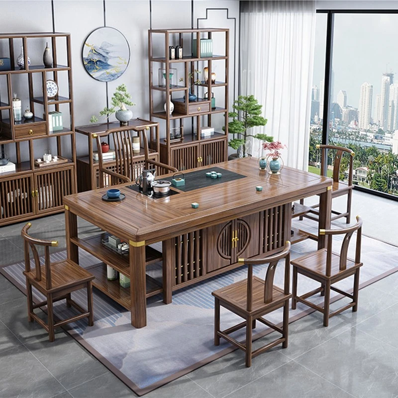 【厚基】前程似锦茶桌新中式家用中式桌椅办公室办公茶桌椅泡茶实木