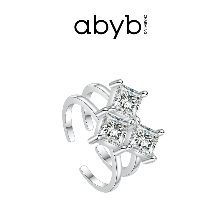 ABYBCHARMING邂逅戒指小众高级设计叠戴开口爱心多戴式时尚百搭款