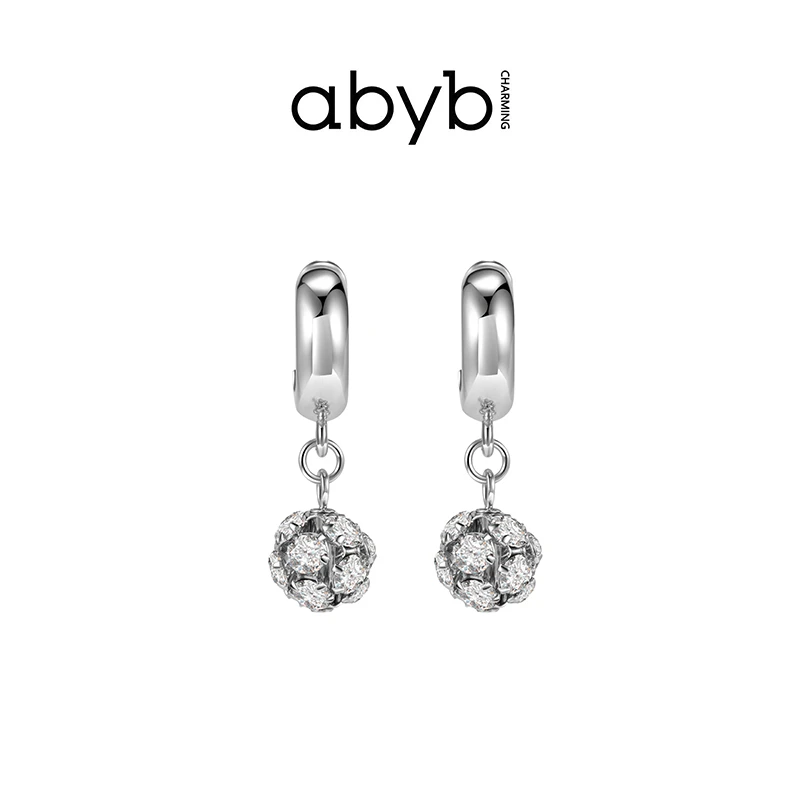 ABYBCHARMING 铜合金玻璃耳饰 迪斯科耳环时尚个性小众设计师款耳
