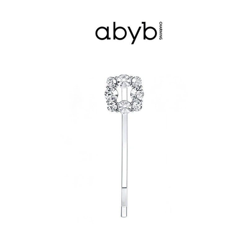ABYBCHARMING 铜合金玻璃发饰 更好的我发夹镶嵌简约气质轻奢镶钻