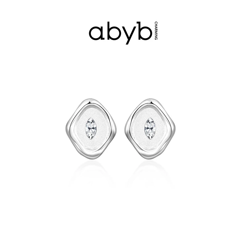 ABYBCHARMING 铜合金仿水晶耳饰 印记耳环时尚简约百搭高级感配饰