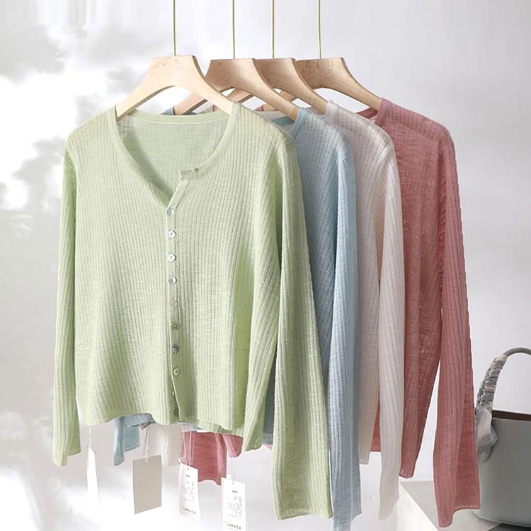 夏季新款防晒开衫女短款长袖薄外搭披肩上衣空调衫