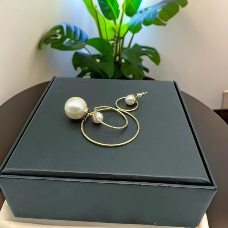 95新 DIOR/迪奥 金扣珍珠耳环 1034 7985