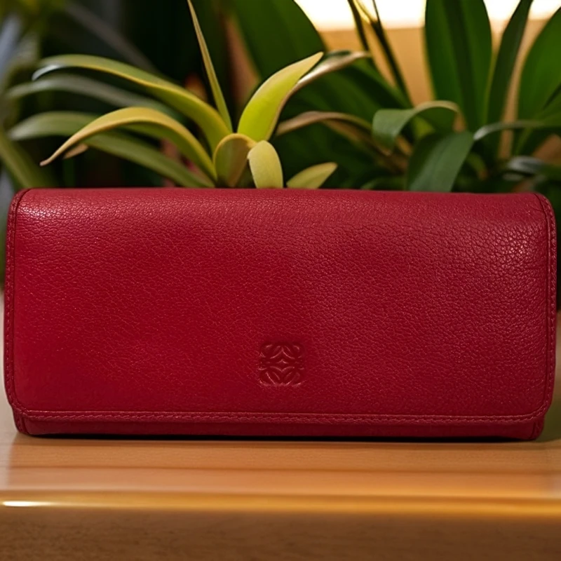 95新 LOEWE/罗意威  红色钱包 1003 8985