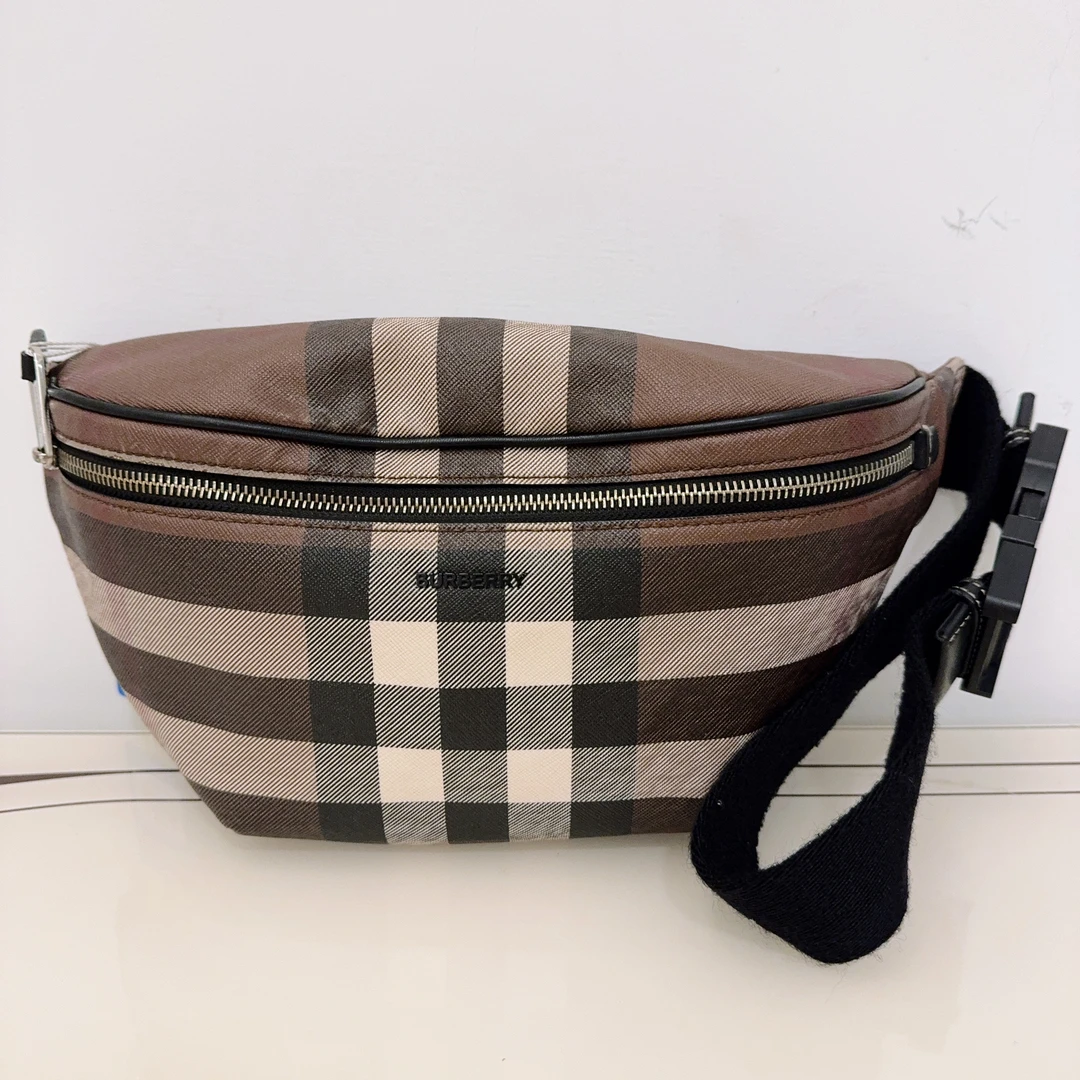 95新 BURBERRY/博柏利 格纹腰包 907 5092
