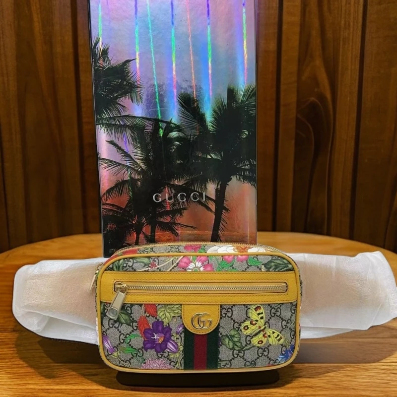 95新 GUCCI/古驰 花卉腰包 936 9050