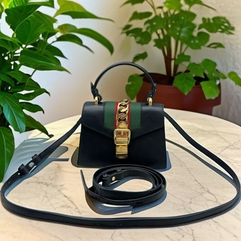 95新 GUCCI/古驰  黑色塞尔维亚小号手提 1073 2276
