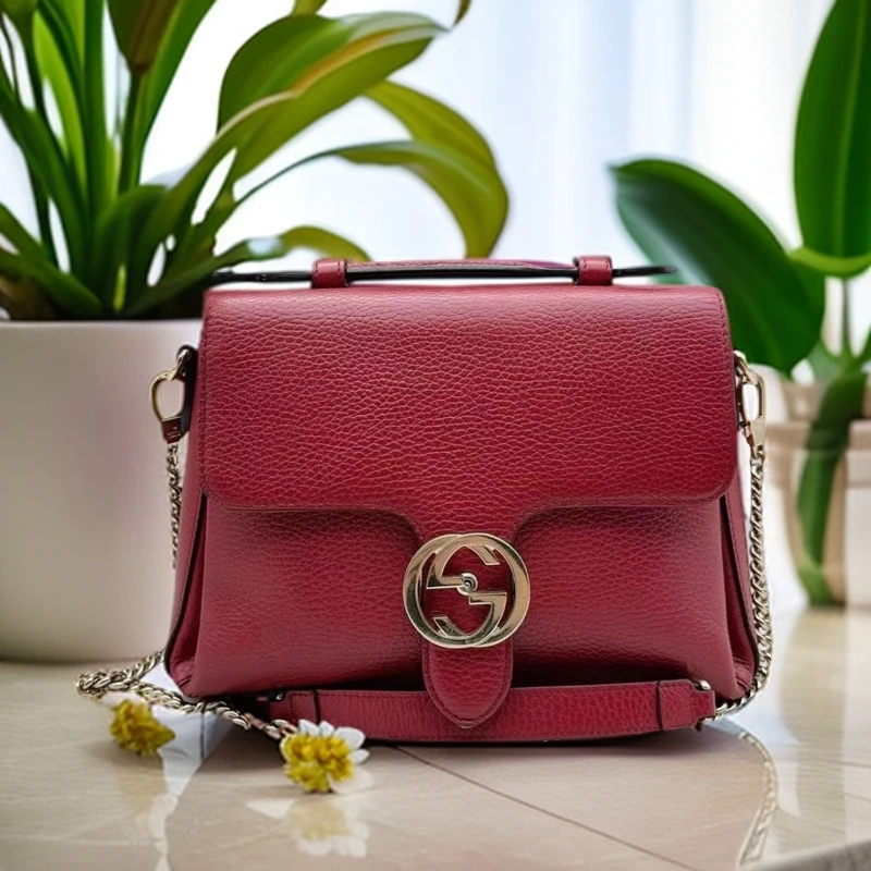 95新 GUCCI/古驰  红色WOC链条包 899 1134