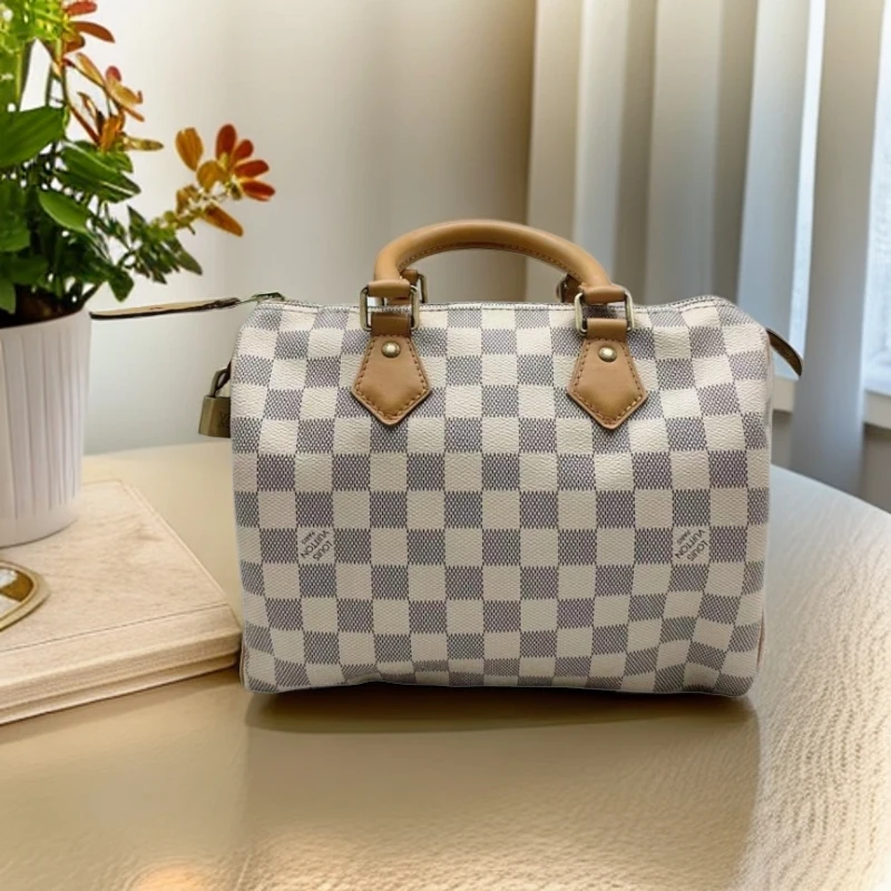 95新 LouisVuitton/路易威登  白棋盘格SP 25 895 0911