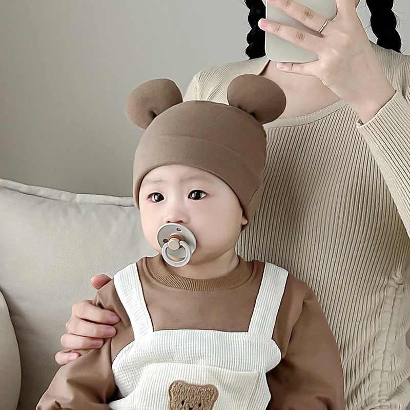 秋冬季婴儿帽子男女宝宝套头帽新生儿护囟门帽超萌可爱婴幼儿胎帽