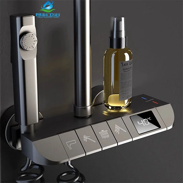 全铜卫生间淋浴花洒喷头套装钢琴键多功能淋浴器增压花洒头