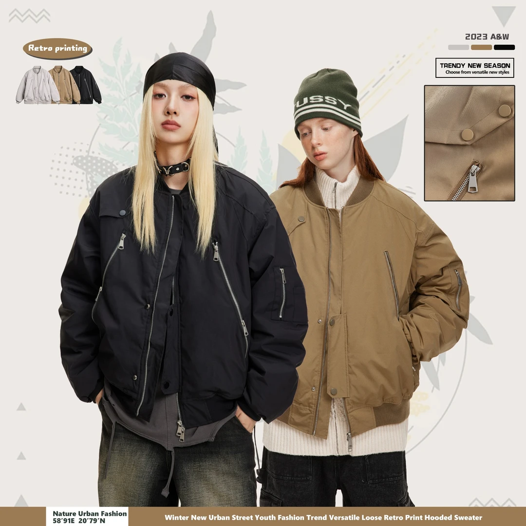 【麦麦专属】CATTEE棉服女秋冬宽松机能风百搭棉袄保暖休闲加厚5256