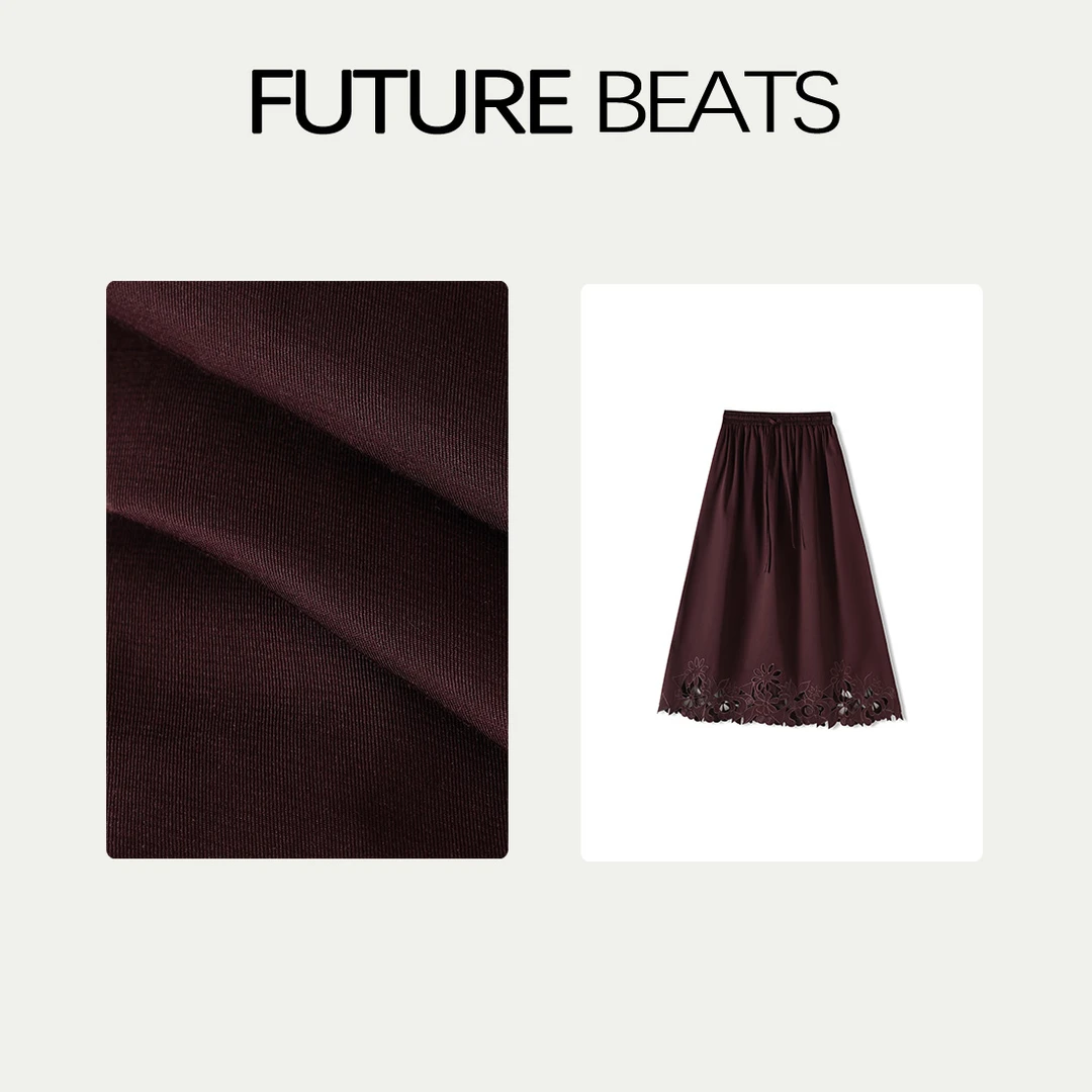 FUTURE BEATS托斯卡纳艳阳下 绣花重工松紧腰系带半身裙ZXZHQ417