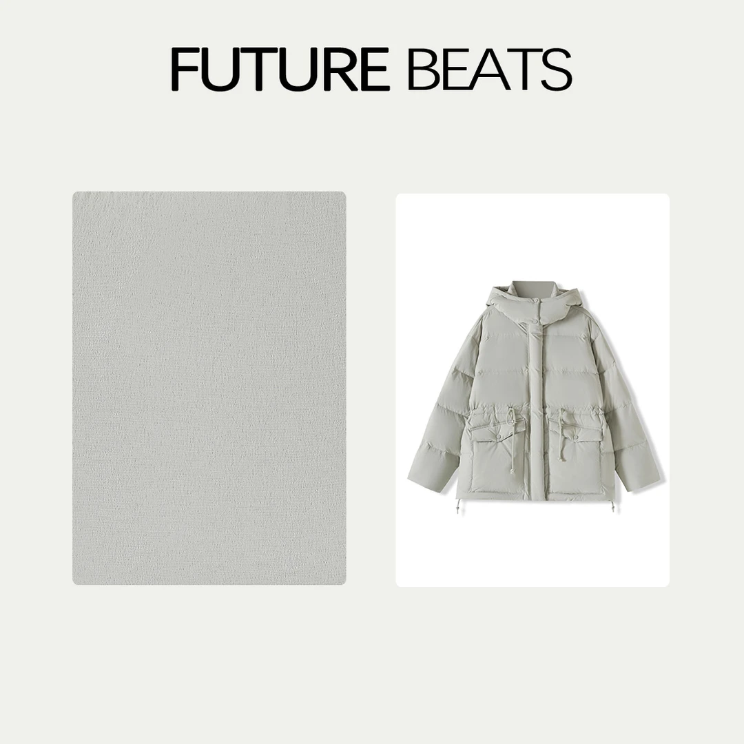 FUTURE BEATS冬季连帽纯色韩版抽绳设计女士加厚羽绒服YCQ69379