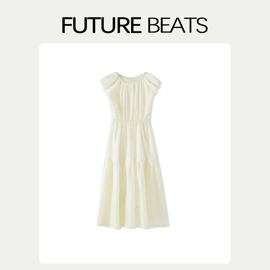 FUTURE BEATS*莱赛尔+麻*「月下」夏季显瘦设计师连衣裙SXZ20477