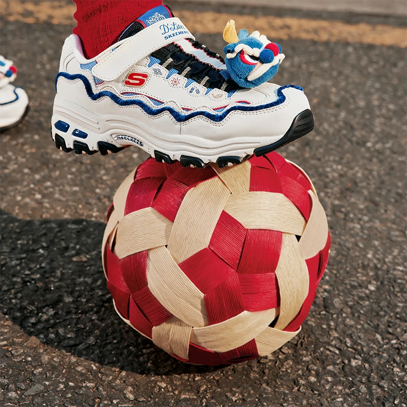 【龙年限定】斯凯奇官方童鞋男女童 奇龙鞋商场同款红色老爹鞋