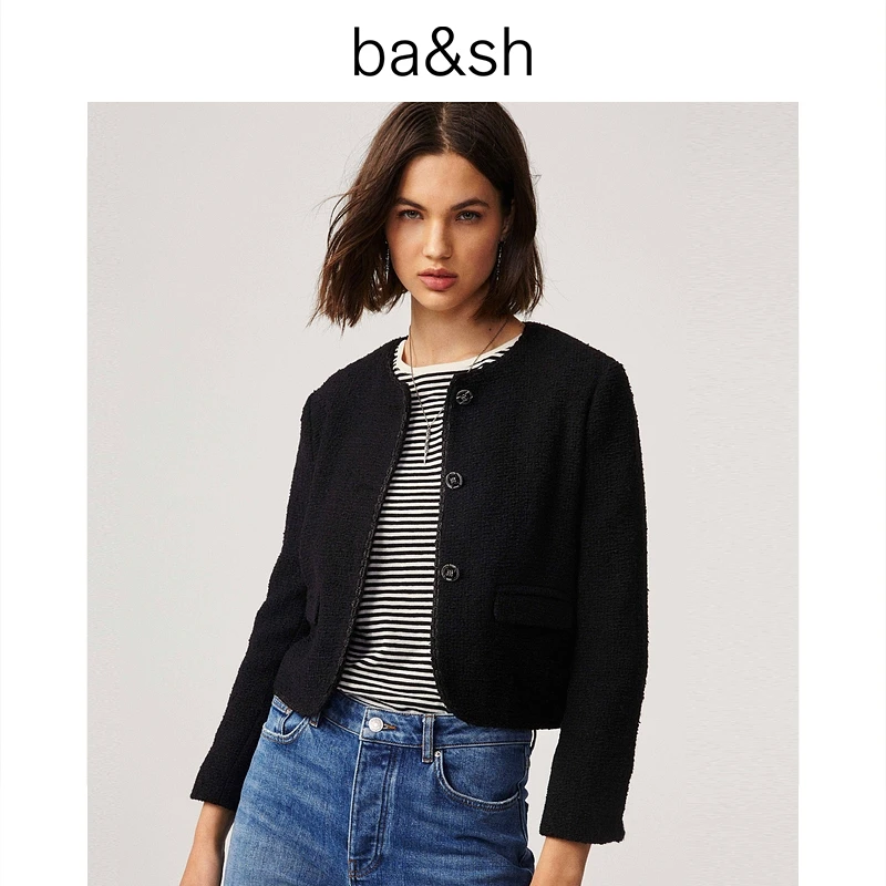 ba&sh秋冬静奢千金风小香风气质夹克开衫长袖短外套女1E22MOMY