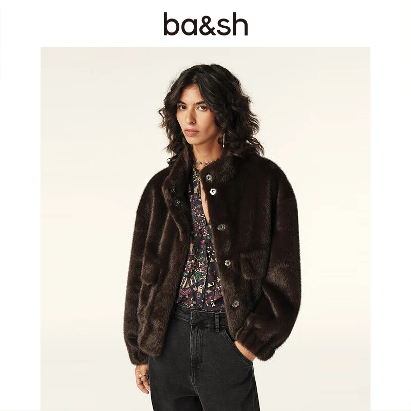 ba&sh新款秋冬仿皮复古法式短外套1H24PARO